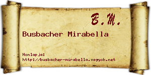 Busbacher Mirabella névjegykártya